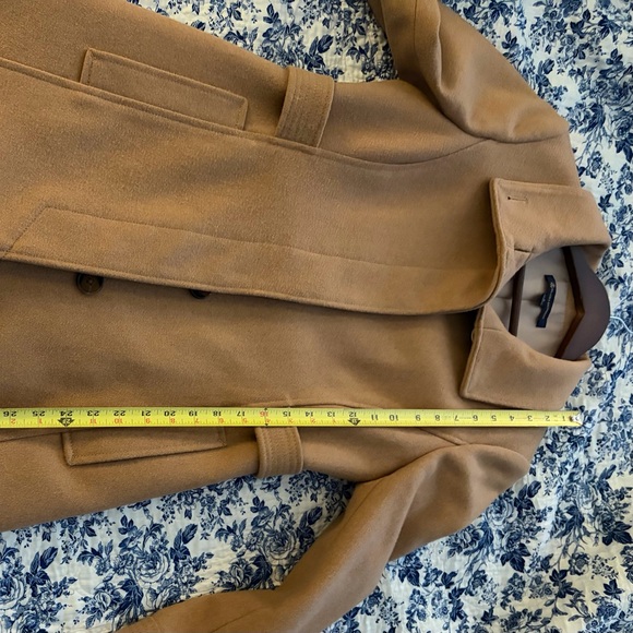 Brooks Brothers Stylish Tan Peacoat Long Wool Coat. Size 2 - Picture 9 of 16